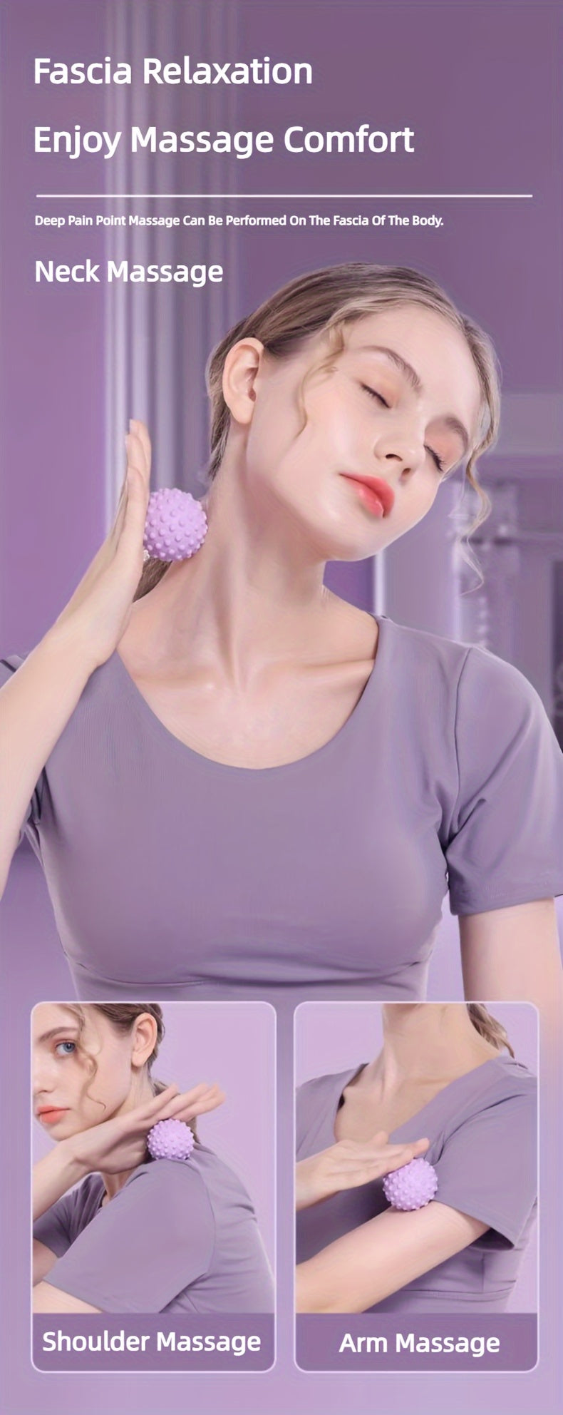 Fascia Ball, Raised Point Massage Ball, TPR Yoga Ball, Waist Back, Foot Massage Ball, Suitable for Home Gym