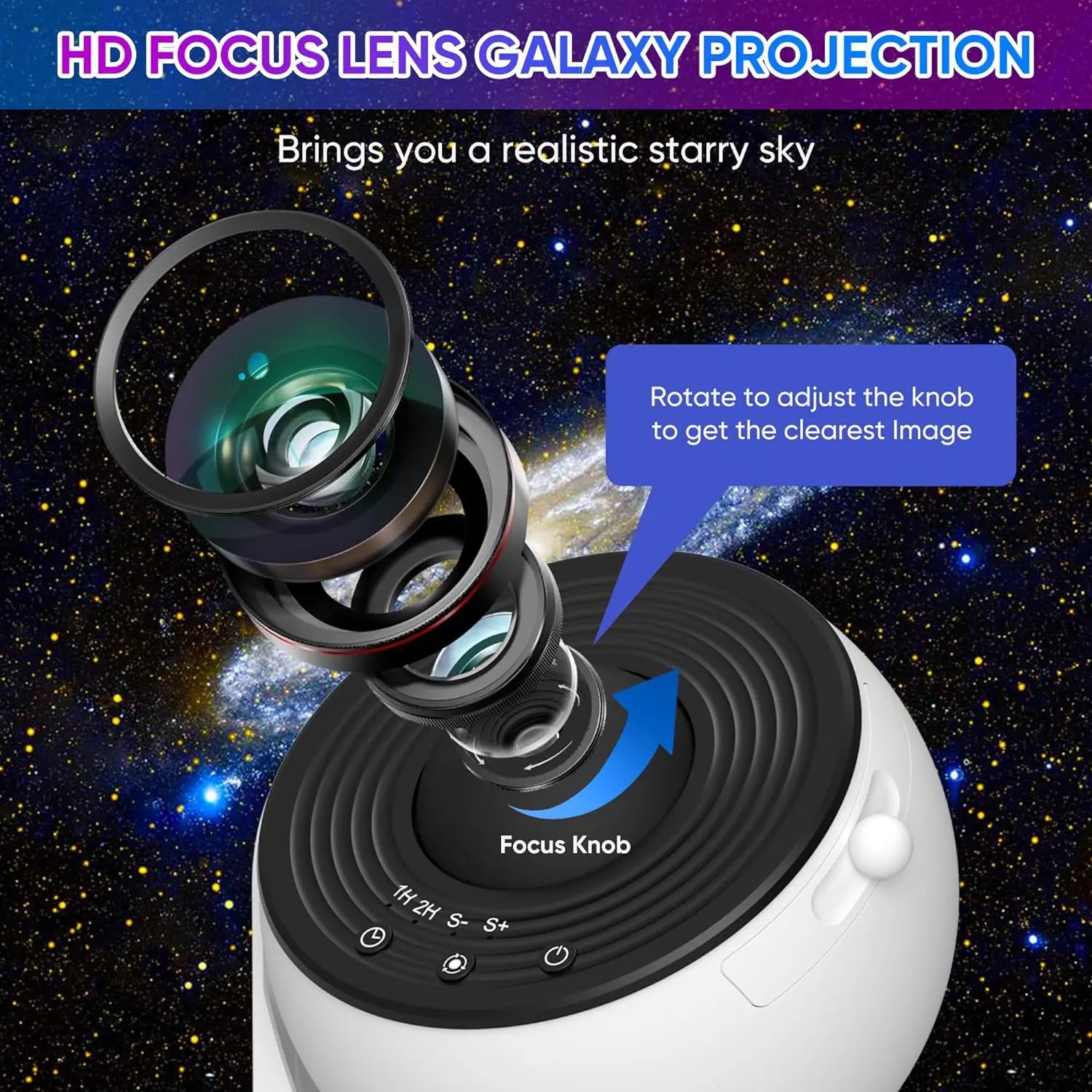 Galaxy Projector for Bedroom 13 Film Discs HD Image Star Projector Night Light 360° Rotating Children's Planetarium Projector