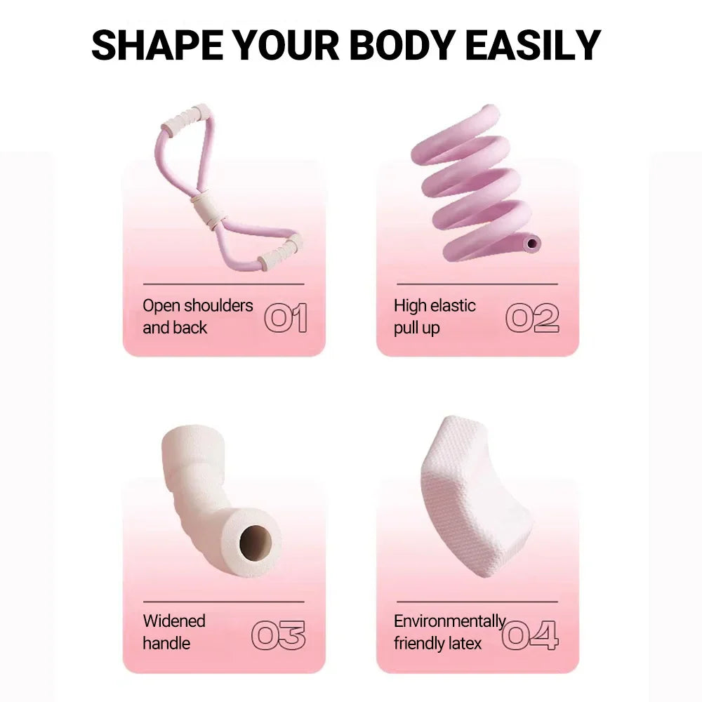 Tension Rope Yoga Gym Latex Rubber Arm Resistance 8-shaped Fitness Strength Equipment Home Gym Chest Expander Elastic Band