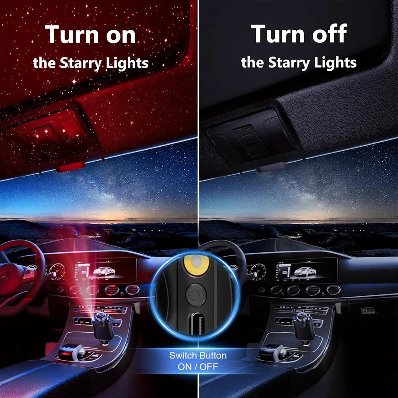 45W 5 In 1 Car Charger With Retractable Cable& Air Freshner USB/Type C Aroma Starlight Car Adapter USB/Type C PD3.0 For Phone