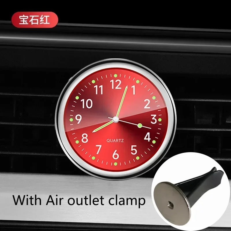 Mini Luminous Car Dashboard Clock Digital Watch Universal Quartz Stick on Auto Ornament for Car Electronics Accessories