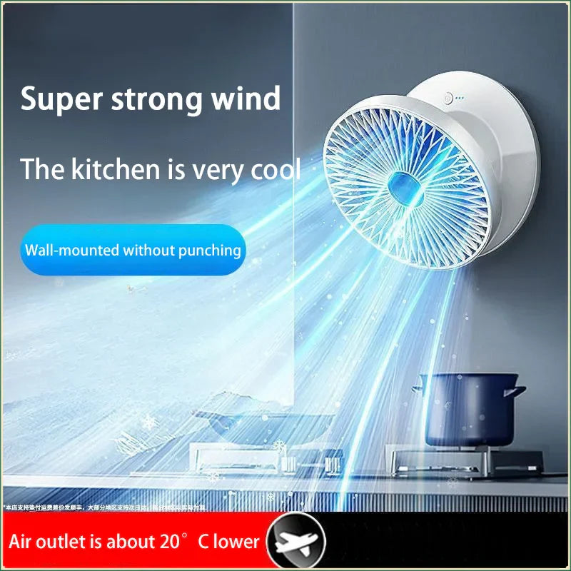 Electric Fan 3 In 1 Rechargeable Small Folding Cycle Desktop Wall-mounted Small Fan Dormitory Toilet Cold Wind Summer Fan