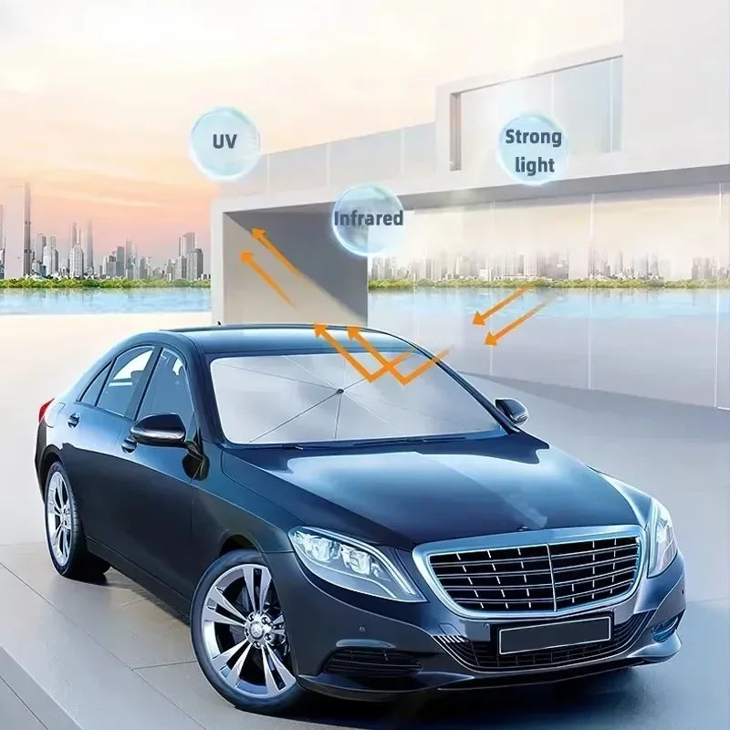 1PC Car windshield sunshade umbrella, protecting the dashboard from sunlight, foldable suitable for various cars