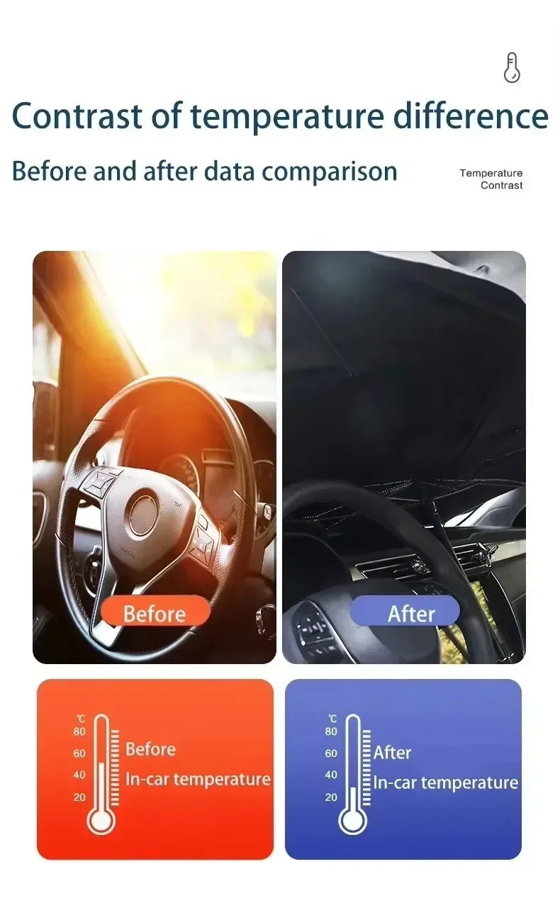 1PC Car windshield sunshade umbrella, protecting the dashboard from sunlight, foldable suitable for various cars