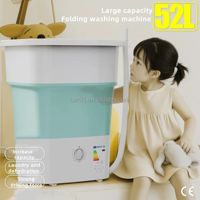 Portable 52L Laundry Washer  Folding Mini Washing Machine For Underwear Kids Baby Clothes