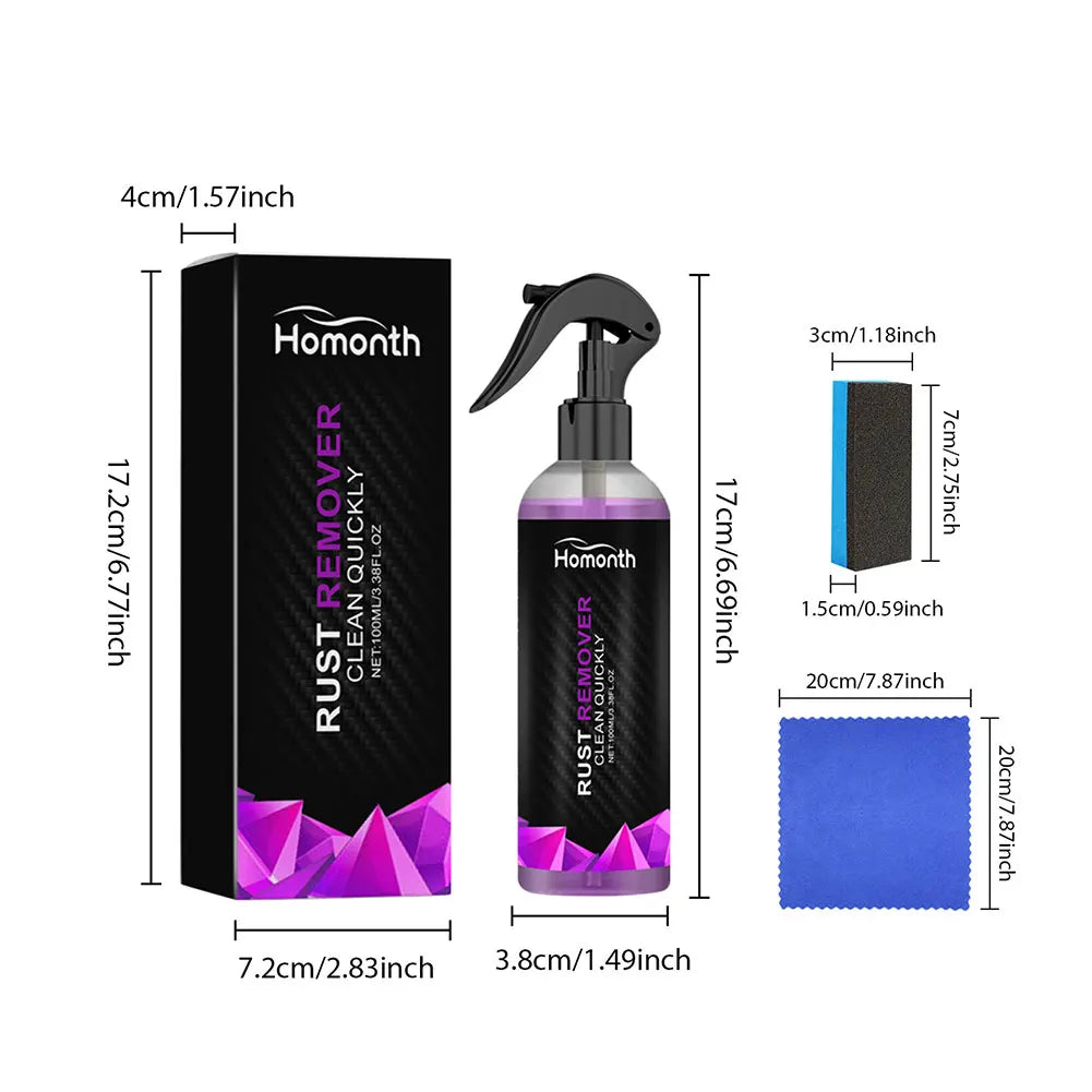 100ml Car Rust Removal Spray Paint Rust Remover Derusting Spray Auto Rim Dust Cleaner for Car Maintenance Cleaning