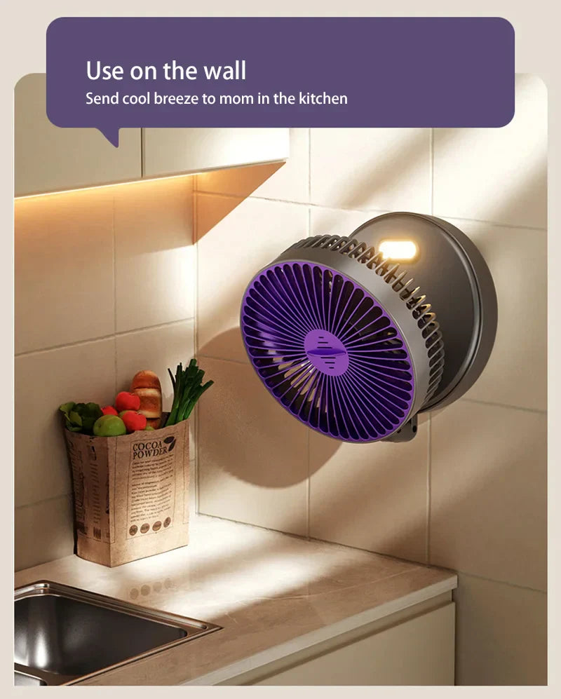 Electric Fan 3 In 1 Rechargeable Small Folding Cycle Desktop Wall-mounted Small Fan Dormitory Toilet Cold Wind Summer Fan