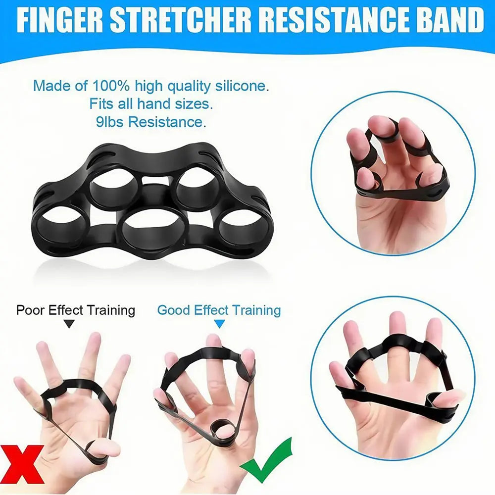 Grip Strength Trainer 6 Pack Forearm Strengthener Finger Stretcher Finger Exerciser Hand Gripper Strength Ring & Stress Ball