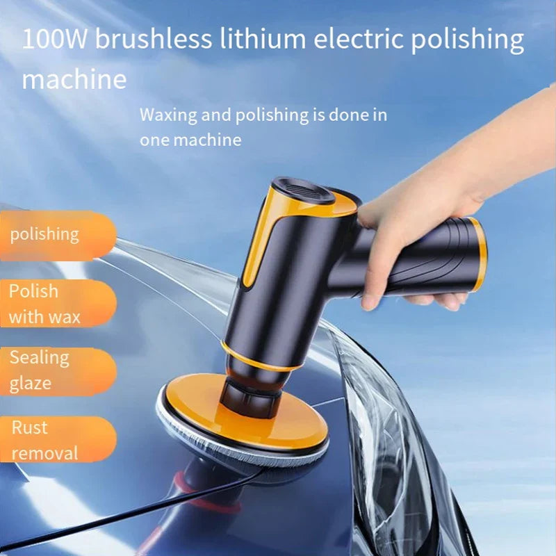 100W/148W Wireless Waxing Machine Car Polisher Machine Mini Wireless Electric Polishing Machine Paint Surfaces Floor Repair Tool