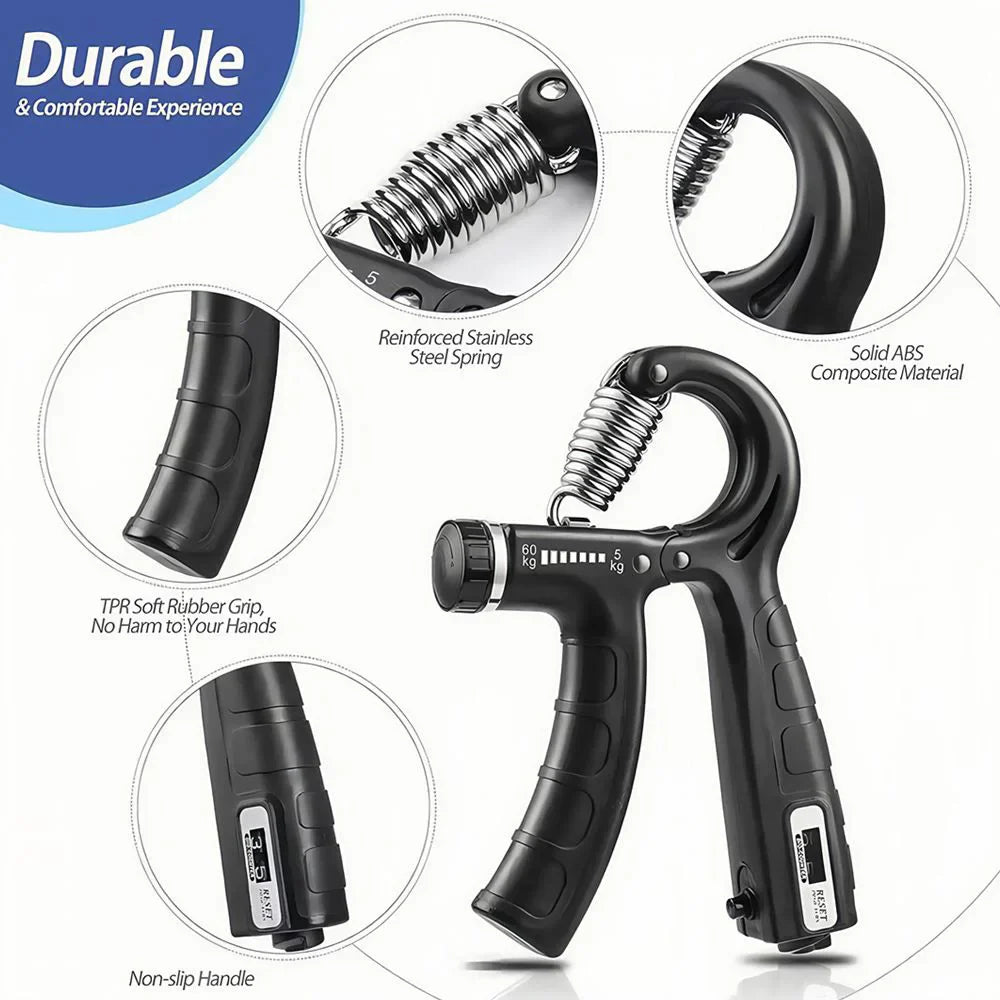 Grip Strength Trainer 6 Pack Forearm Strengthener Finger Stretcher Finger Exerciser Hand Gripper Strength Ring & Stress Ball