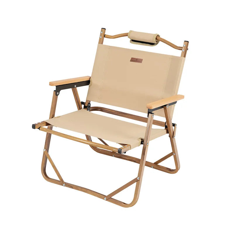 Outdoor Aluminum Alloy Kermit Chair Wood Grain Folding Portable Leisure Fishing Chair