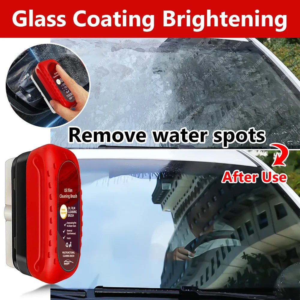 Car Glass Coating Oil Film Clean Brush Kit - 120ml Professional Repair Glass Scratch Brightening Windows Anti-fog Polishing