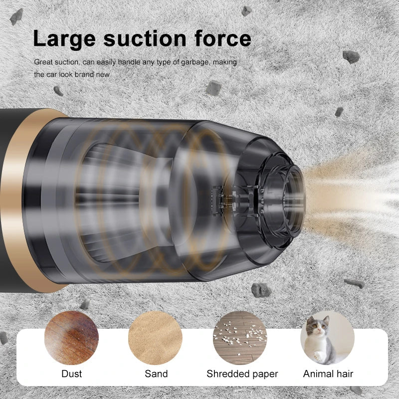 Wireless Car Vacuum Cleaner for Cleaning Bedroom Carpets Portable High Power Function Home Appliance Cleaning Machine