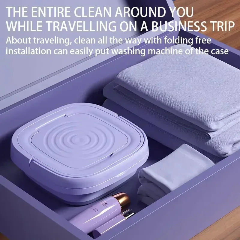 Portable Washing Machine 8L Small Foldable with Spin Dryer for Socks Underwear Panties Mini Washer Household Laundry