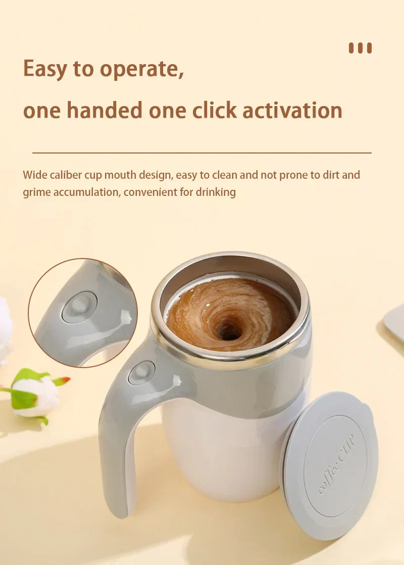 Automatic Stirring Coffee Mug Magnetic Electric Stainless Steel Self Mixing Coffee Tumbler Rotating Home Office Travel
