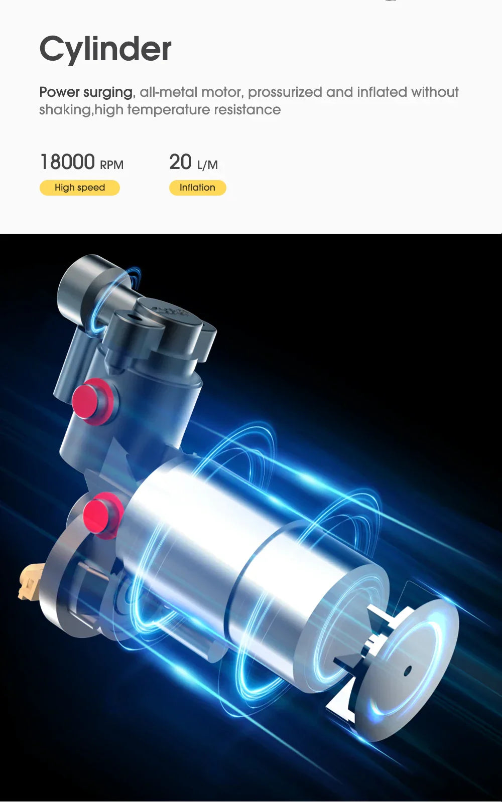 CARSUN Portable Inflator Compressor Pump With LED Lamp For Car Motorcycle Bicycle Tyre Balls Wireless Electric Car Air Tire Pump