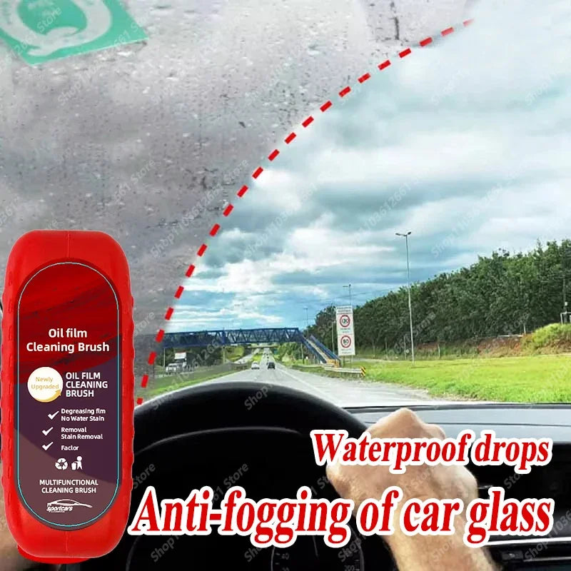 Car Glass Coating Oil Film Clean Brush Kit - 120ml Professional Repair Glass Scratch Brightening Windows Anti-fog Polishing