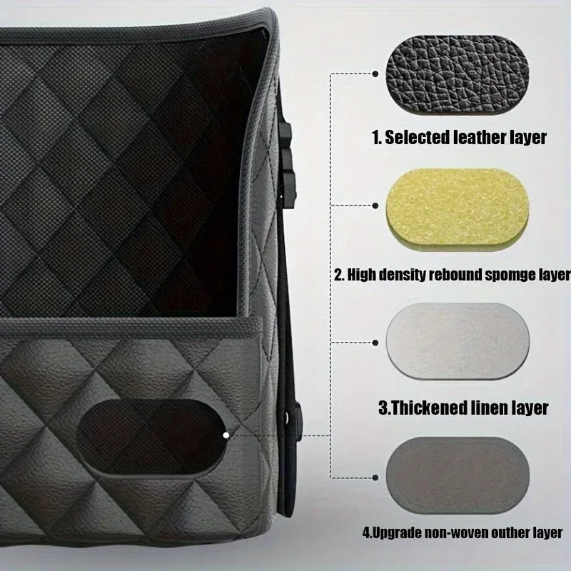 1pc Car Seat Back Organizer Large Capacity Armrest Storage Box