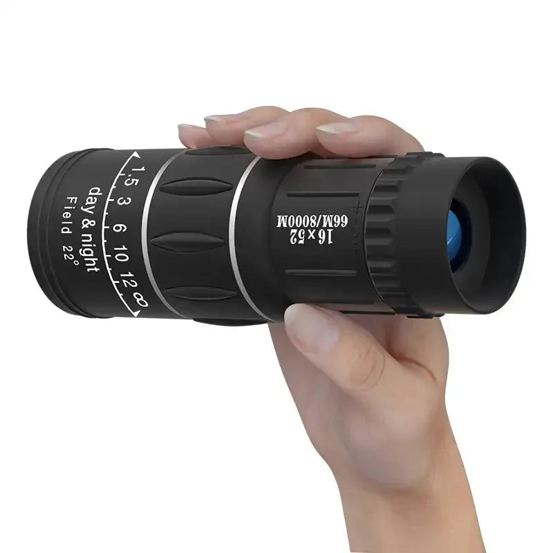 16x52 Monocular Telescope High Output Dual Focus Optical Zoom Scope High Magnification Long Range Night Vision Telescope