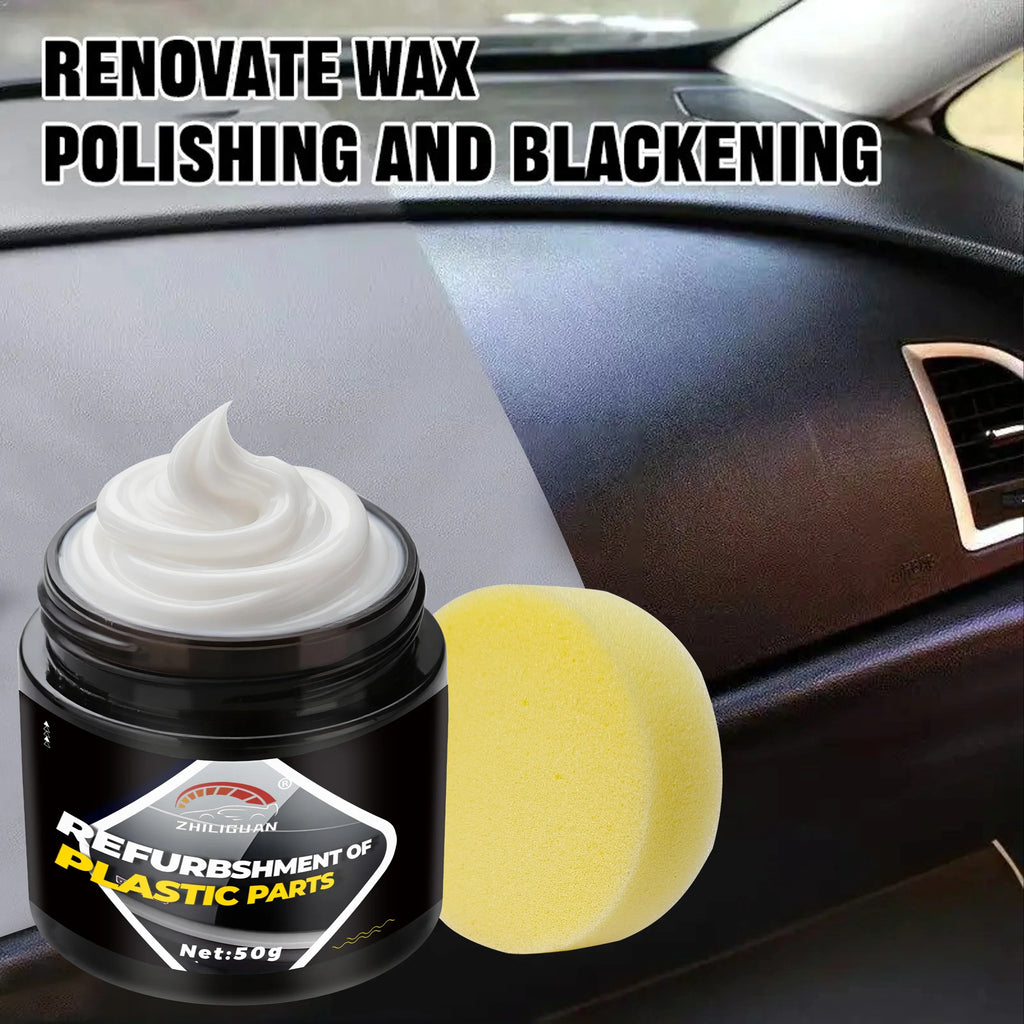 Car Restoration Kit: Black Interior Wax, Dashboard, Plastic, Tire, Seat Conditioner, Exterior Plastic Refurbishing Cream | Inter
