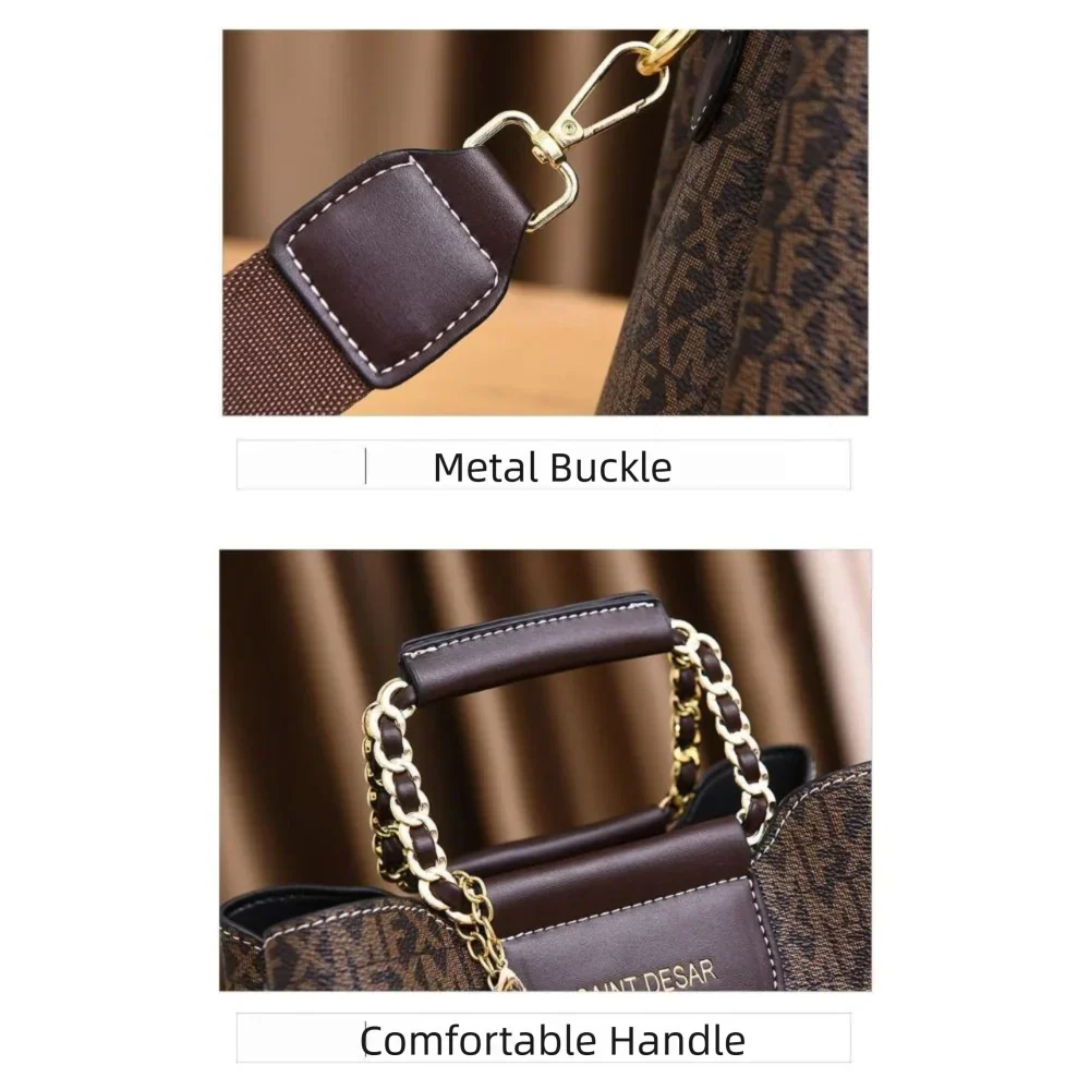 New PU Handbag Large Capacity Printing Messenger Bag Shoulder Bag Office Use