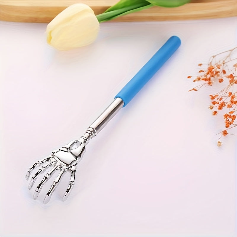 3 colors available - 1pc adjustable stainless steel back scratcher with extendable claws, ergonomic handle, portable and perfect for massage and scratching
